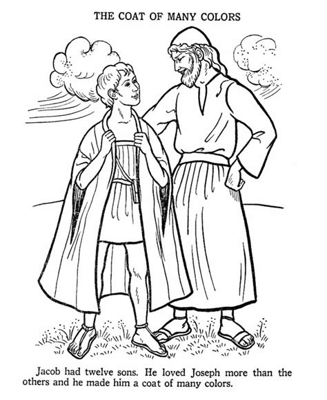 Joseph And The Coat Of Many Colours Bible Story Colouring Page