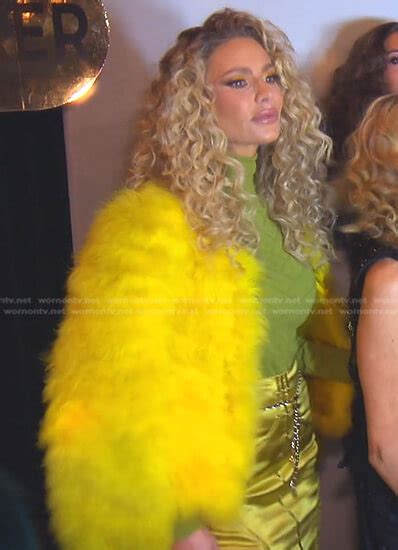 WornOnTV Dorits Yellow Fur Jacket And Skirt On The Real Housewives Of