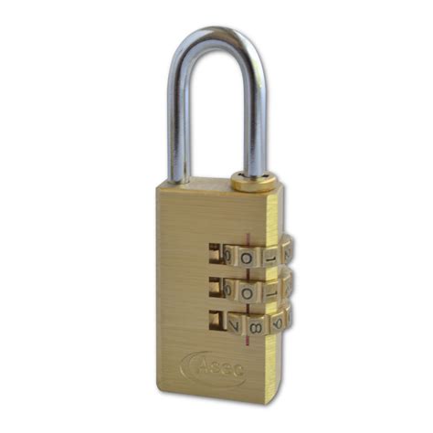 Asec Brass Open Shackle Combination Padlock As