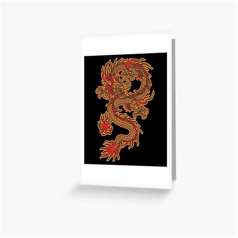 Mythical Asian Fire Dragon Light Orange And Red Dragon Tattoo