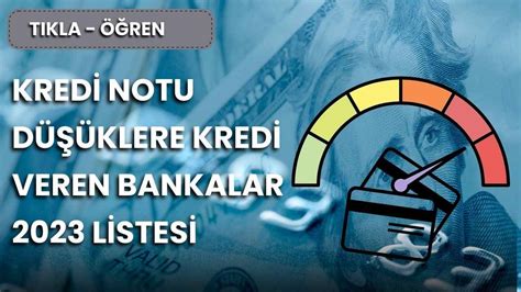 Kredi notu düşüklere kredi veren bankalar 2023 Riskli müşteriye kredi