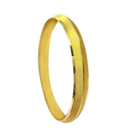 Line Textured 22KT Gold Kada For Men