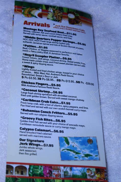 Menu At Jerk Hut Island Grille Beach Club Tampa E Fowler Ave