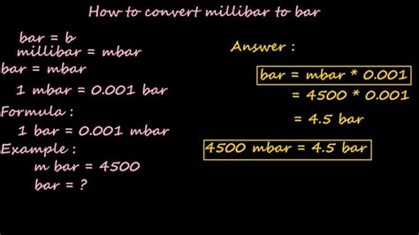 How To Convert Bar To Kilogram Per Meter Square Pressure