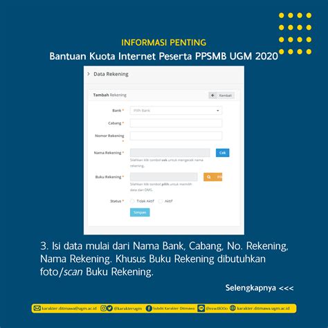 Bantuan Kuota Internet Peserta PPSMB UGM 2020 Subdit Pengembangan