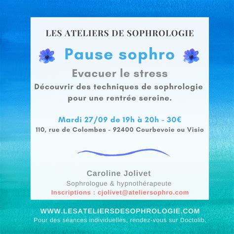 Nouveau Programme Des Ateliers De Sophrologie Les Ateliers De Sophrologie