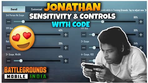 Bgmi 2022 Jonathan Controls And Sensitivity Settings Code