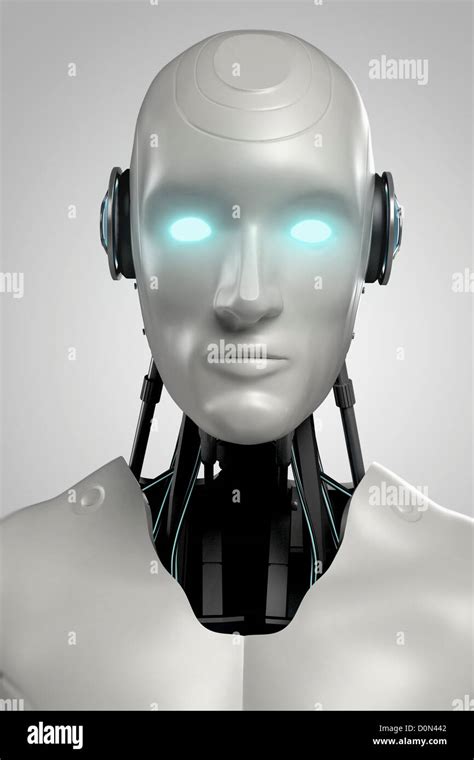 Front view of an android head Stock Photo - Alamy