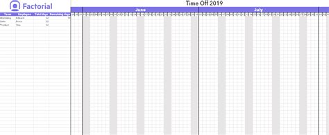 Excel Time Off Calendar Template - Alexa Oralle