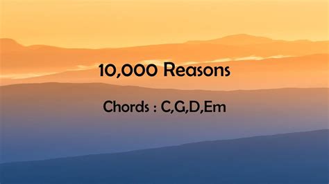 10000 Reasons Piano Chords Lyrics Youtube