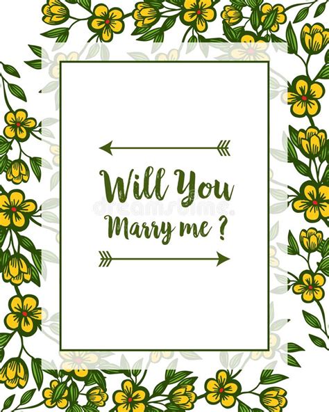 Vector Illustration Greeting Card Will You Marry Me For Artwork Yellow