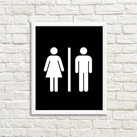 Printable Bathroom Art Custom Bathroom Door Art Black And White