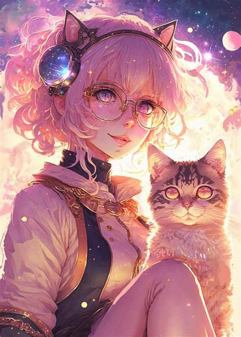 Cute Anime Cat Girl In Space Cat Anass Benktitou Drawings And Illustration People And Figures