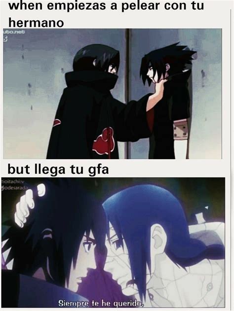 Itachi y sasuke en 2024 Memes de anime Imágenes graciosas Memes