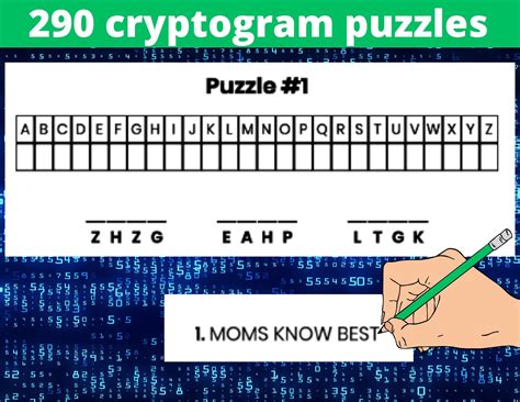 290 Crypto Puzzles in Printable Pdfs - Adult Activity Book With