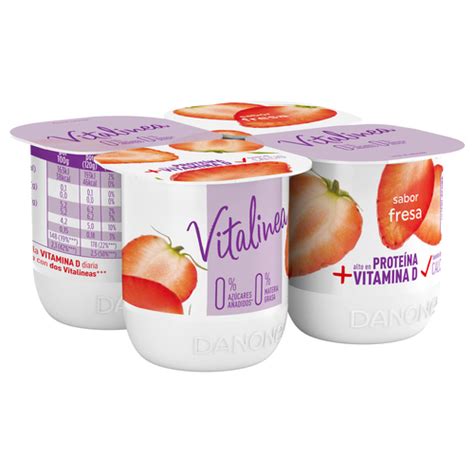 VITALINEA Yogur Desnatado 0 Materia Grasa Con Sabor A Fresa VITALINEA