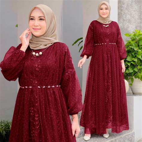 Jual Maxi Jahwara Busui M L Xl Xxl Xl Jumbo Gamis Brokat Tile