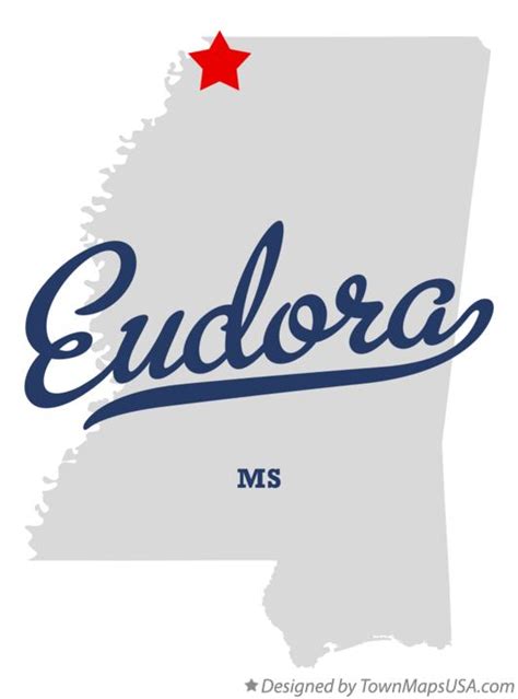 Map of Eudora, MS, Mississippi