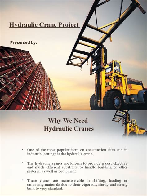 Hydraulic Crane Project | PDF | Crane (Machine) | Manufactured Goods