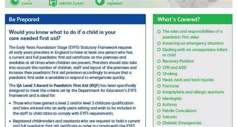 Qa Level 3 Award Paediatric First Aid