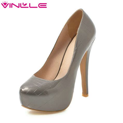 Vinlle Spring Women Shoes Super Thin High Heel Slip On Platform