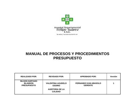 PDF MANUAL DE PROCESOS Y PROCEDIMIENTOS PRESUPUESTO DOKUMEN TIPS