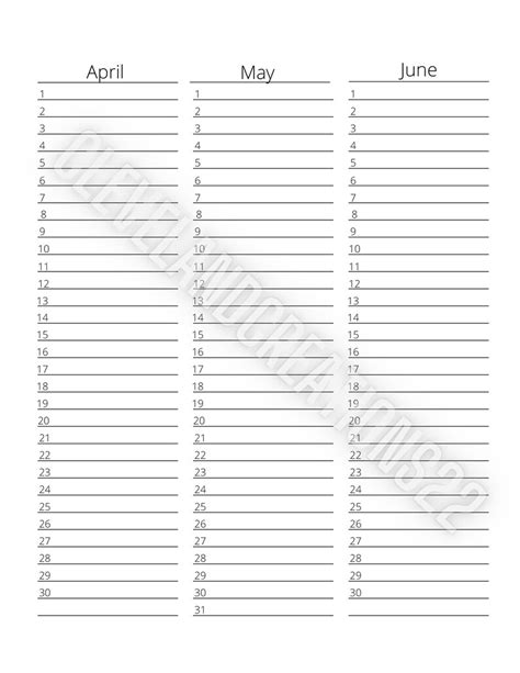 Printable Calendar 2024 Year At A Glance Letter Size Etsy Israel