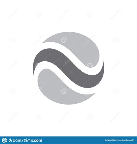 Geometric Wavy Curves Circle Motion Logo Vector Stock Vector