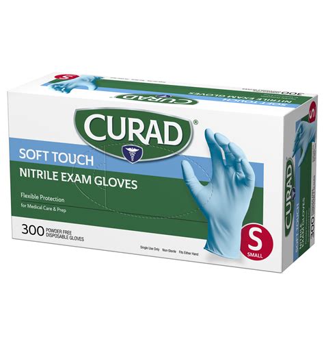 Soft Touch Nitrile Exam Gloves, Small, 300 count | Curad Bandages ...