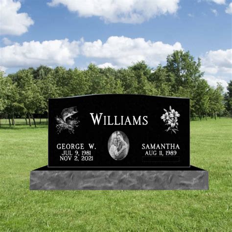 Companion Black Granite Headstone (Corner Designs) 30inch top 40inch ...