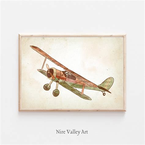 Vintage Aeroplane Sketch, Old Style Nursery Print, Baby Boy Wall Art ...