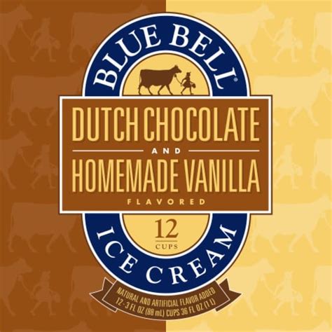 Blue Bell Dutch Chocolate And Homemade Vanilla Ice Cream Cups Ct