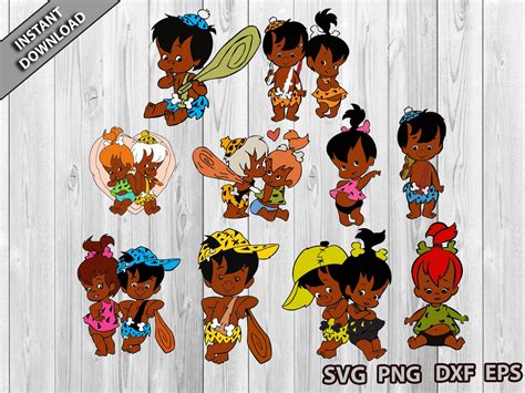 Flintstones Inspired Svg Pebbles Bamm Bamm Svg African Etsy