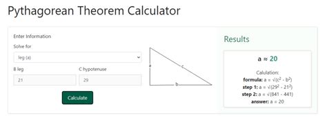 Pythagorean Theorem Calculator | Solve For Hypotenuse, A Leg & B Leg