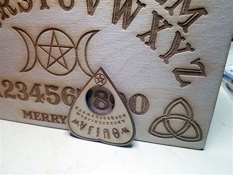 Wooden Ouija Board & Planchette W/ Wiccan Symbols Pentacle | Etsy