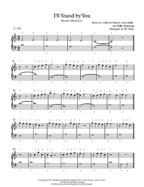 I Ll Stand By You By The Pretenders Sheet Music Lesson Rookie Level