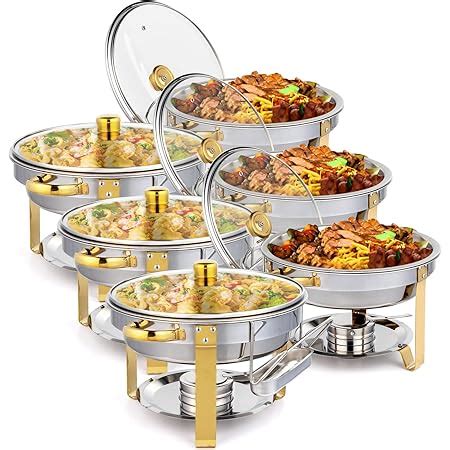 Amazon ROVSUN 5QT 6 Packs Chafing Dish Buffet Set Gold Accent