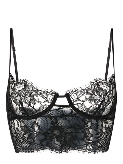 Kiki De Montparnasse Lace Longline Bra Black