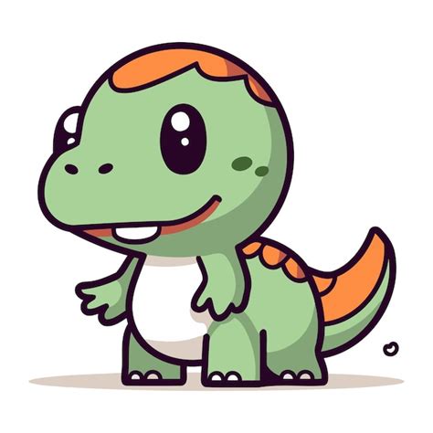 Ilustração vetorial de dinossauro de desenho animado bonito personagem