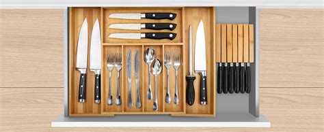 Amazon Vaefae Bamboo Silverware Drawer Organizer Kitchen