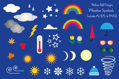 Weather Symbols Graphic by Melissa Held Designs · Creative Fabrica