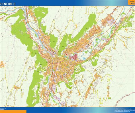 grenoble wall map | Vector World Maps