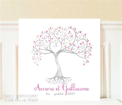 Tableau arbre à empreintes pour un mariage ou un baptême original