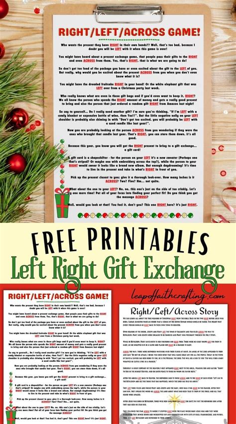 Free Left Right Across Christmas Game Printable Options Free