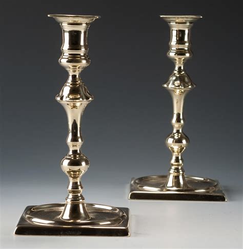 18th Century Brass Candlesticks Bada