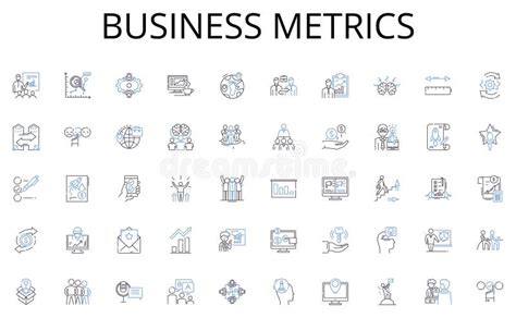 Business Metrics Line Icons Collection Creation Artistry Design