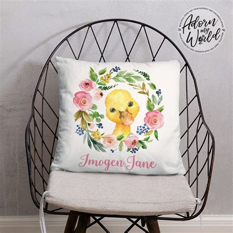 Personalized Duckling Pillow Baby Duck Gifts Custom Name Pillow