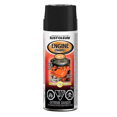 RUST-OLEUM - Engine High Heat Spray Paint 340g - Gloss Black | Réno-Dépôt