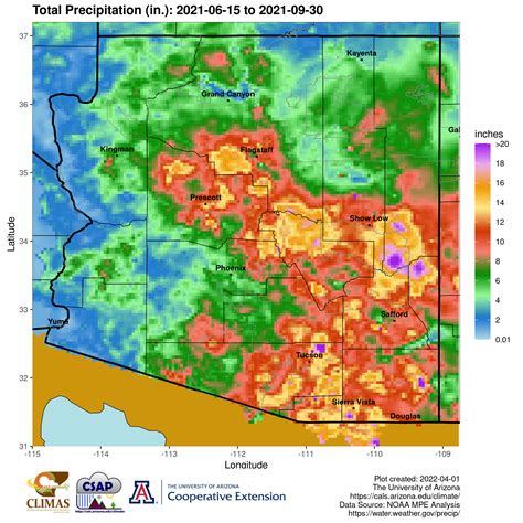 Az Monsoon Season Precipitation Maps