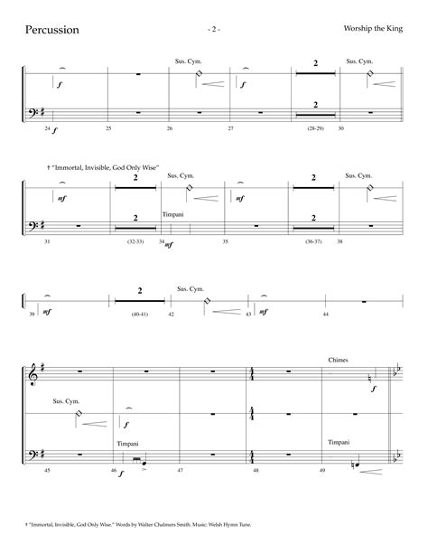 Worship The King Choral Anthem SATB Percussion Sheet Music PDF